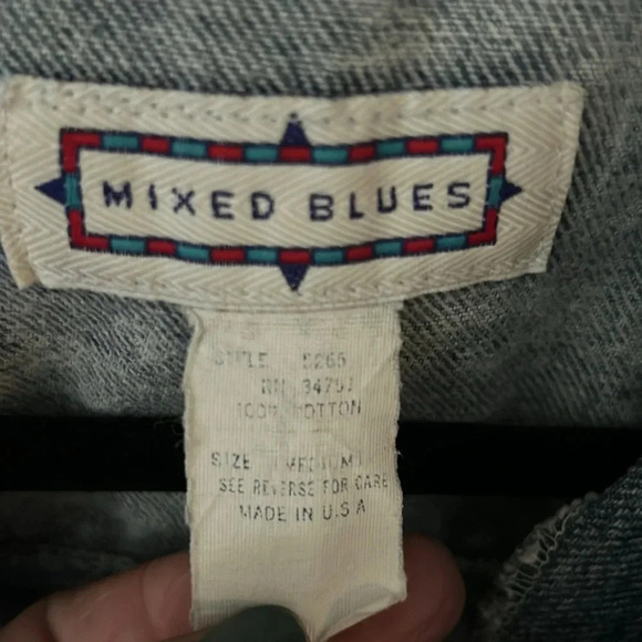 Vintage‎ Acid Wash Denim Jean Jacket 90s Medium Wash Mixed Blues Medium - Picture 2 of 5